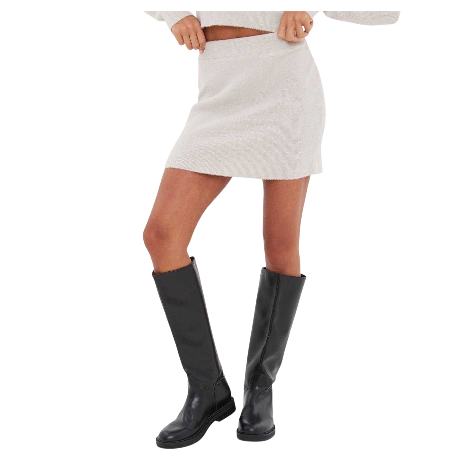 Grey - Side - I Saw It First Womens-Ladies Knitted Skirt