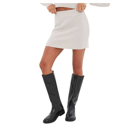 Grey - Side - I Saw It First Womens-Ladies Knitted Skirt