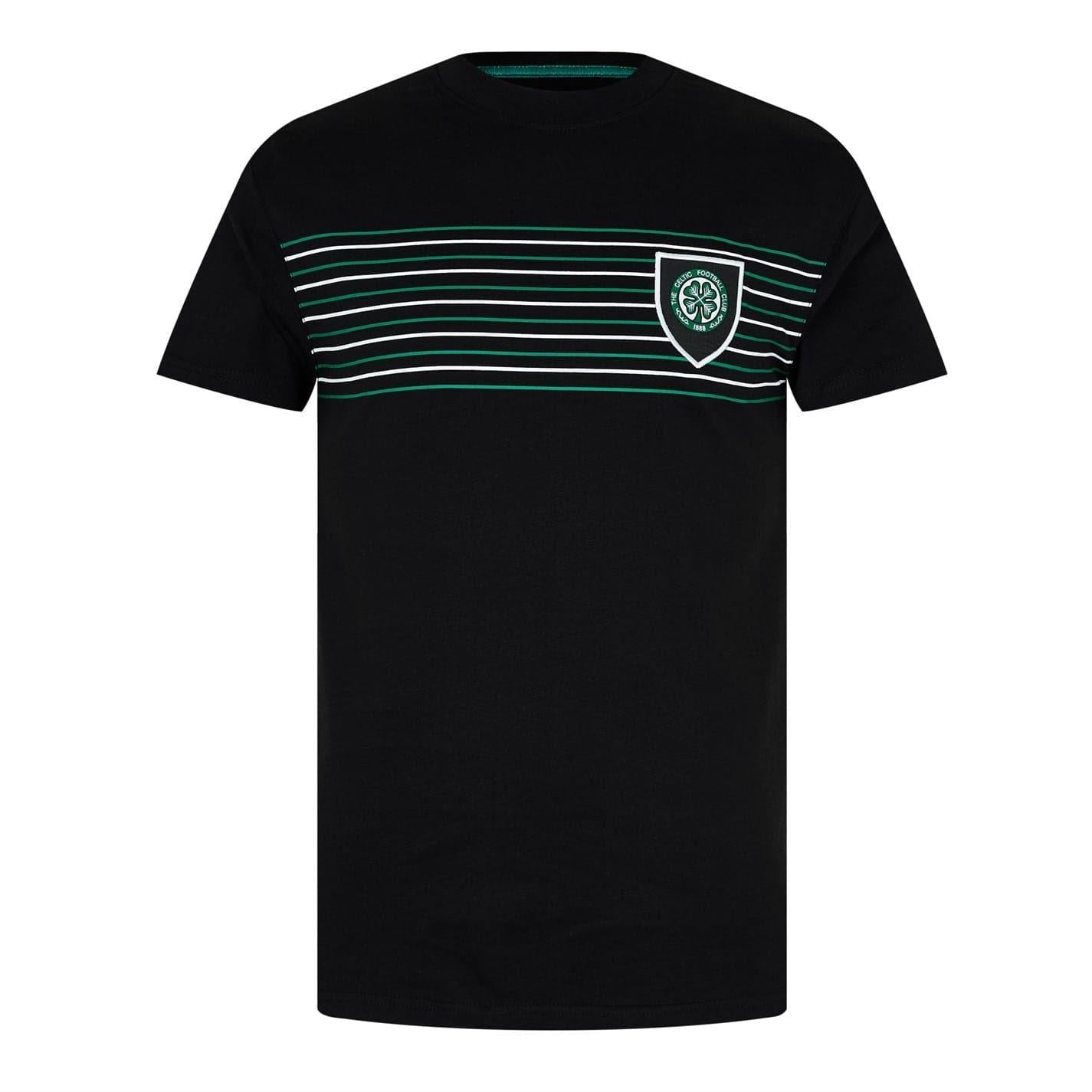 Black - Front - Celtic FC Mens Retro Celtic Cotton T-Shirt