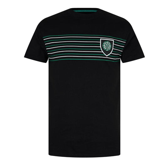 Black - Front - Celtic FC Mens Retro Celtic Cotton T-Shirt