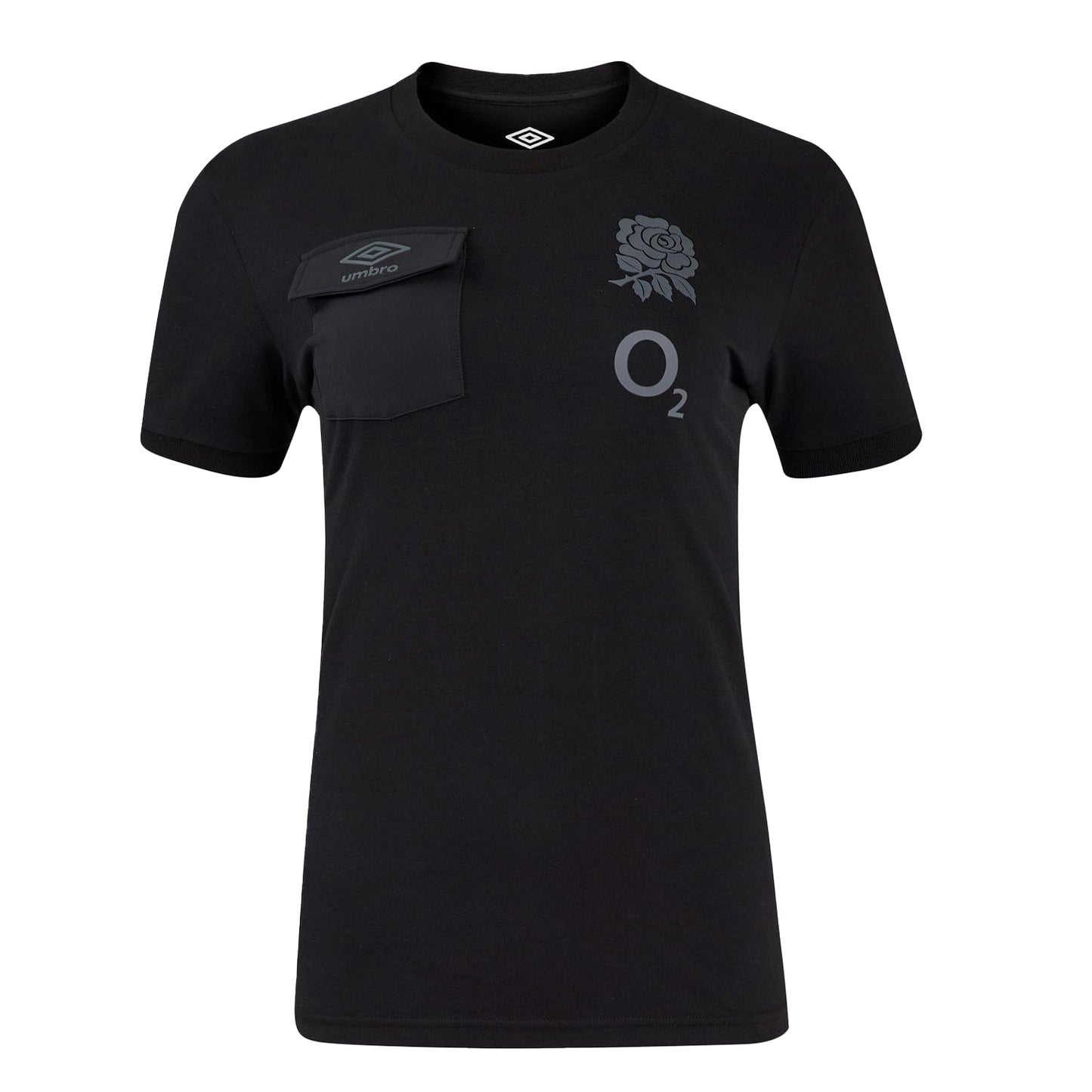 Black - Front - Umbro Childrens-Kids Presentation England Rugby Cotton T-Shirt