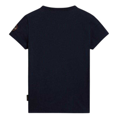 Navy Blue - Back - Napapijri Childrens-Kids Text Crew Neck T-Shirt