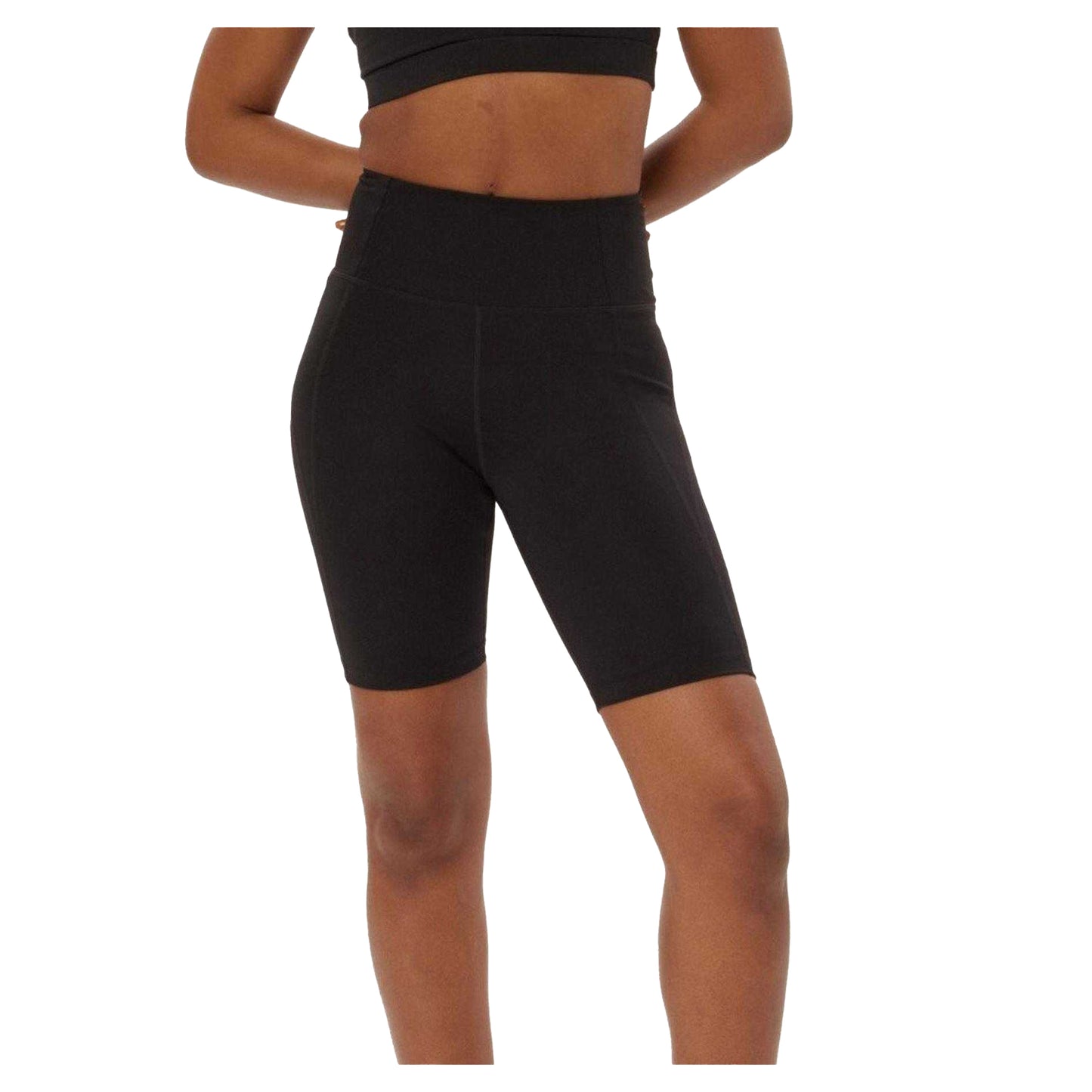 Black - Side - Girlfriend Collective Womens-Ladies Comp Snug Fit Cycling Shorts