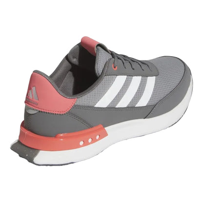 Grey Three-Cloud White-Preloved Scarlet - Back - Adidas Mens S2G 24 Spikeless Golf Shoes