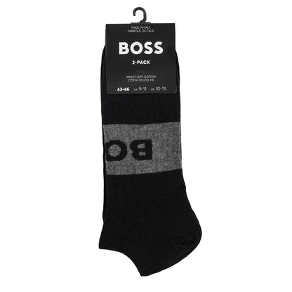 Black - Side - Boss Unisex Adult Logo Ankle Socks (Pack of 2)