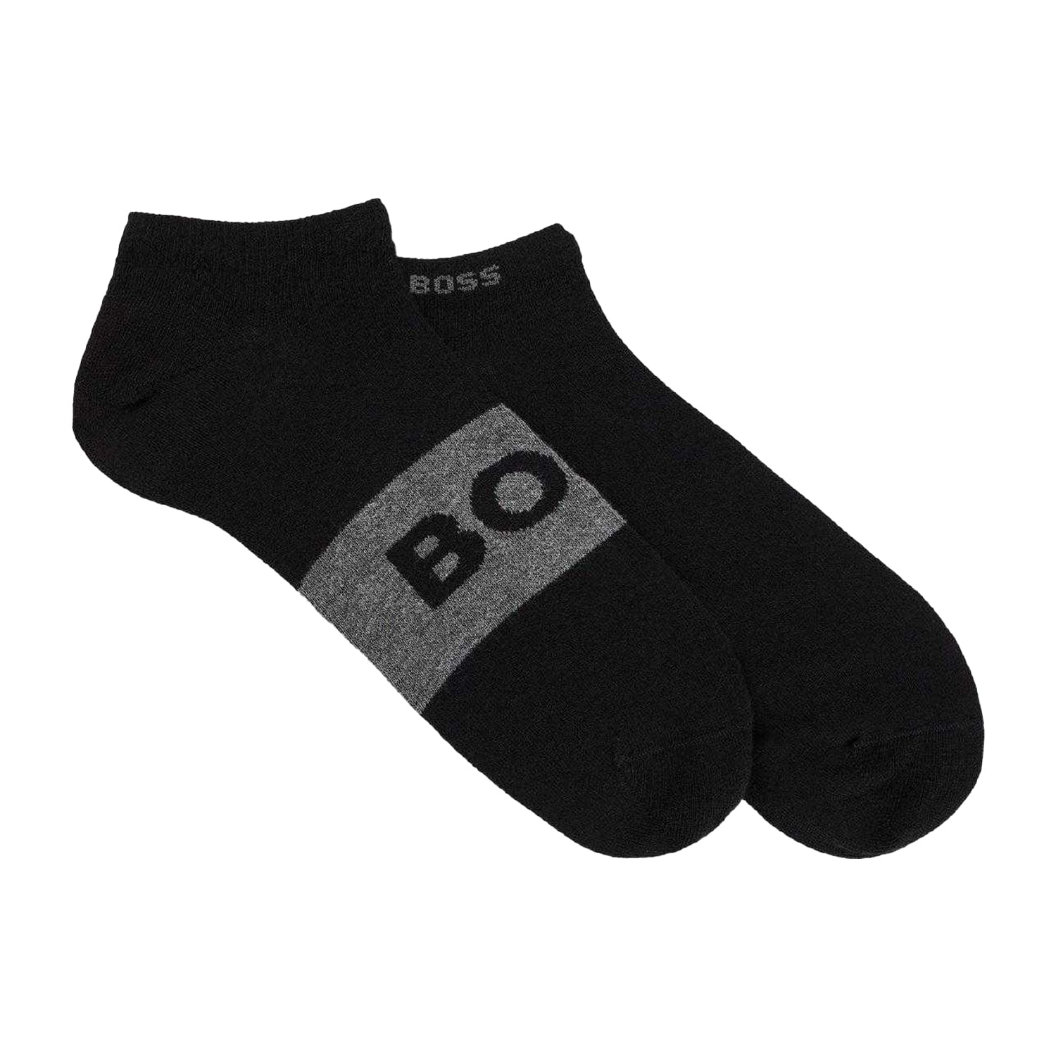 Black - Front - Boss Unisex Adult Logo Ankle Socks (Pack of 2)