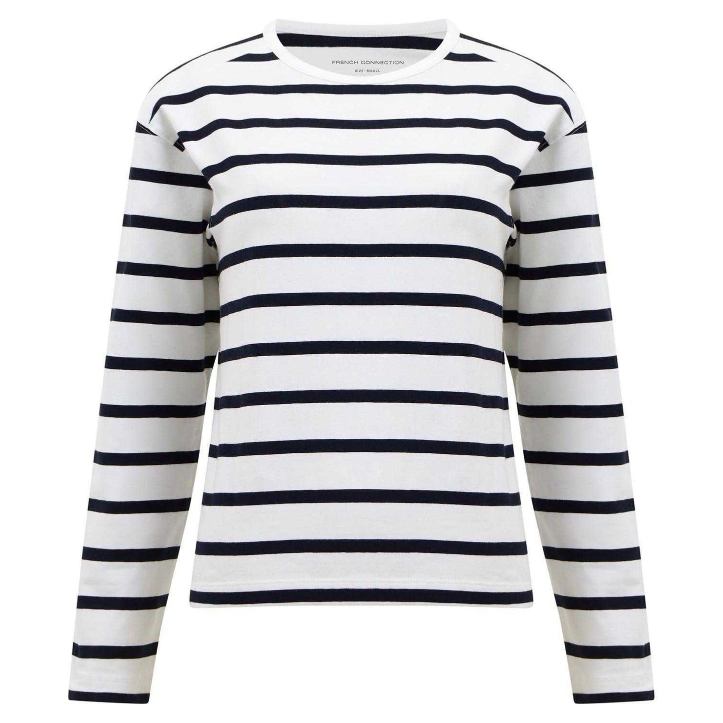 White - Front - French Connection Womens-Ladies Rallie Crew Neck Long-Sleeved T-Shirt