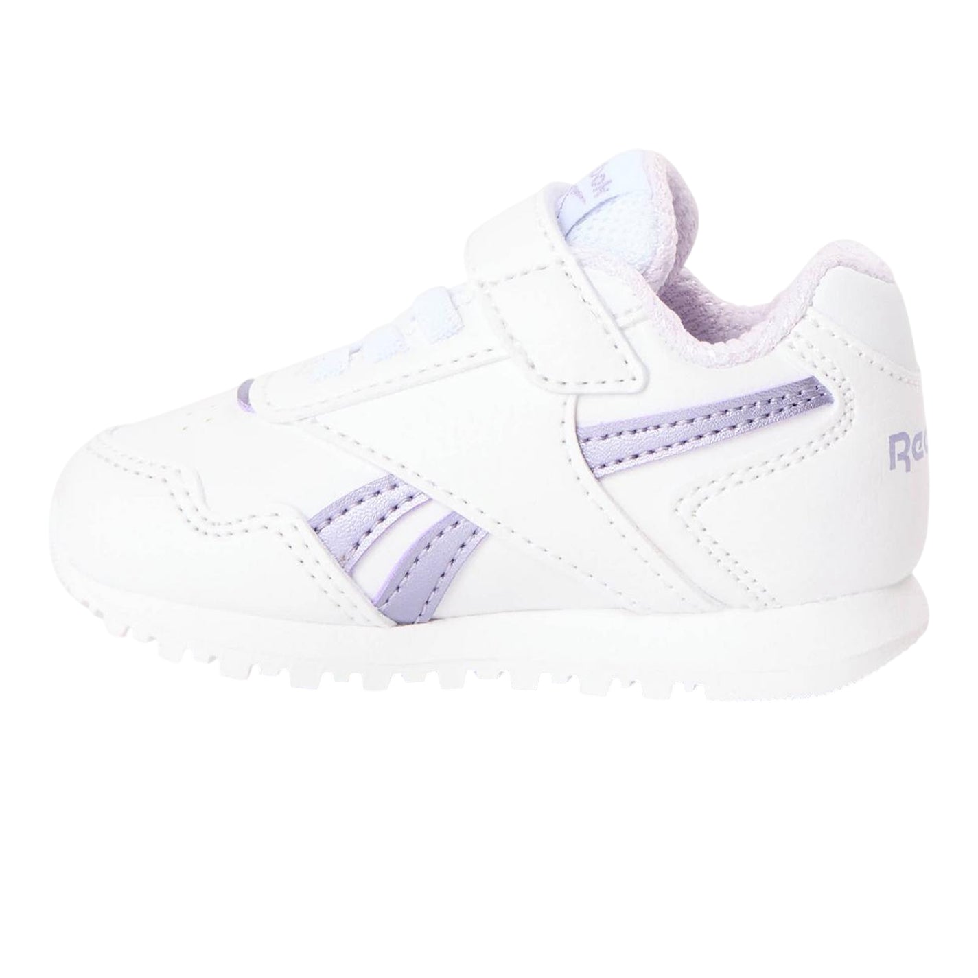 White-Purple - Back - Reebok Childrens-Kids Glide Elastic Strap Trainers
