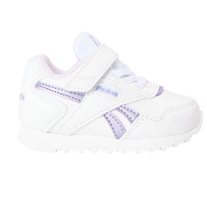 White-Purple - Front - Reebok Childrens-Kids Glide Elastic Strap Trainers