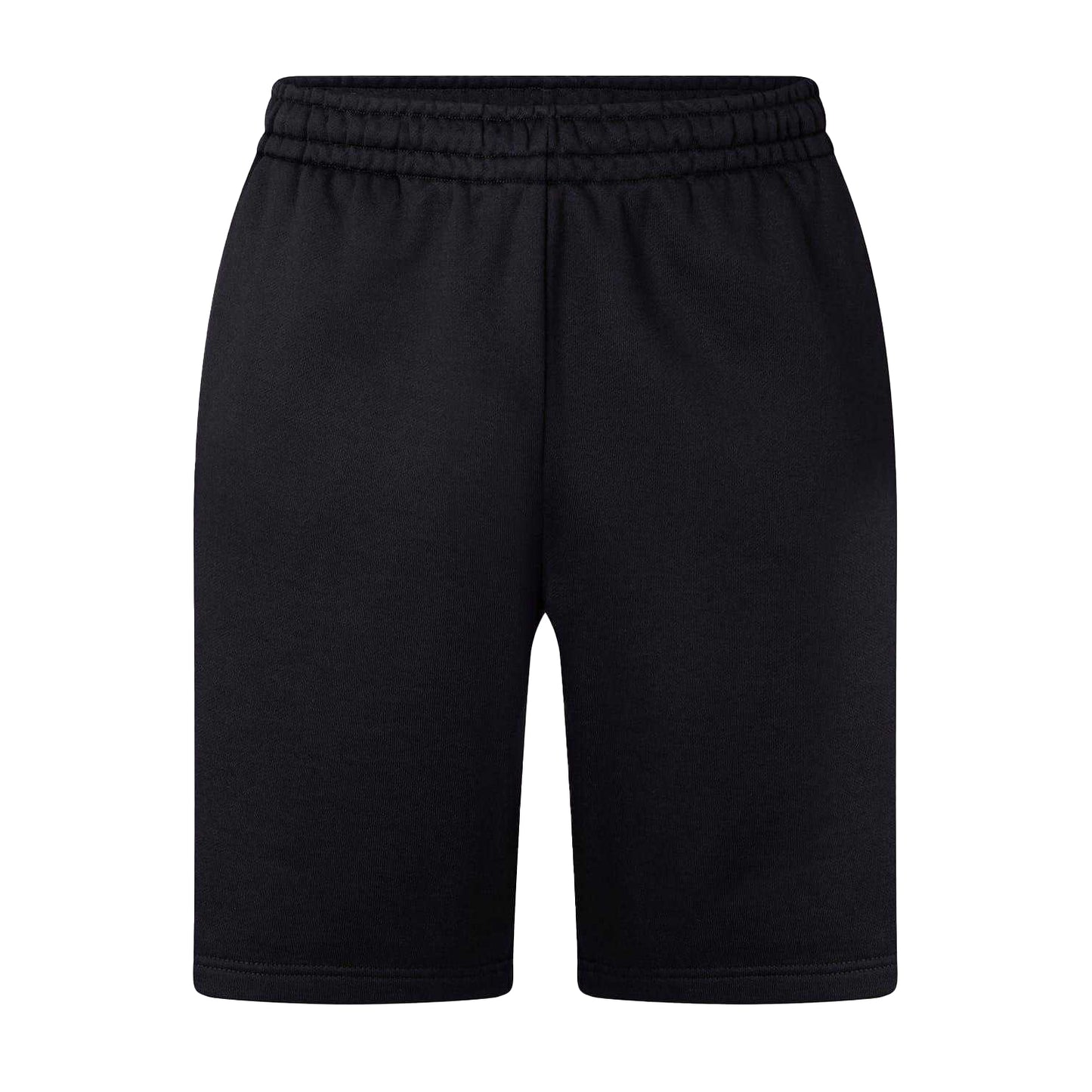 Black-White - Front - Off White Mens Fleece Relaxed Fit Sweat Shorts