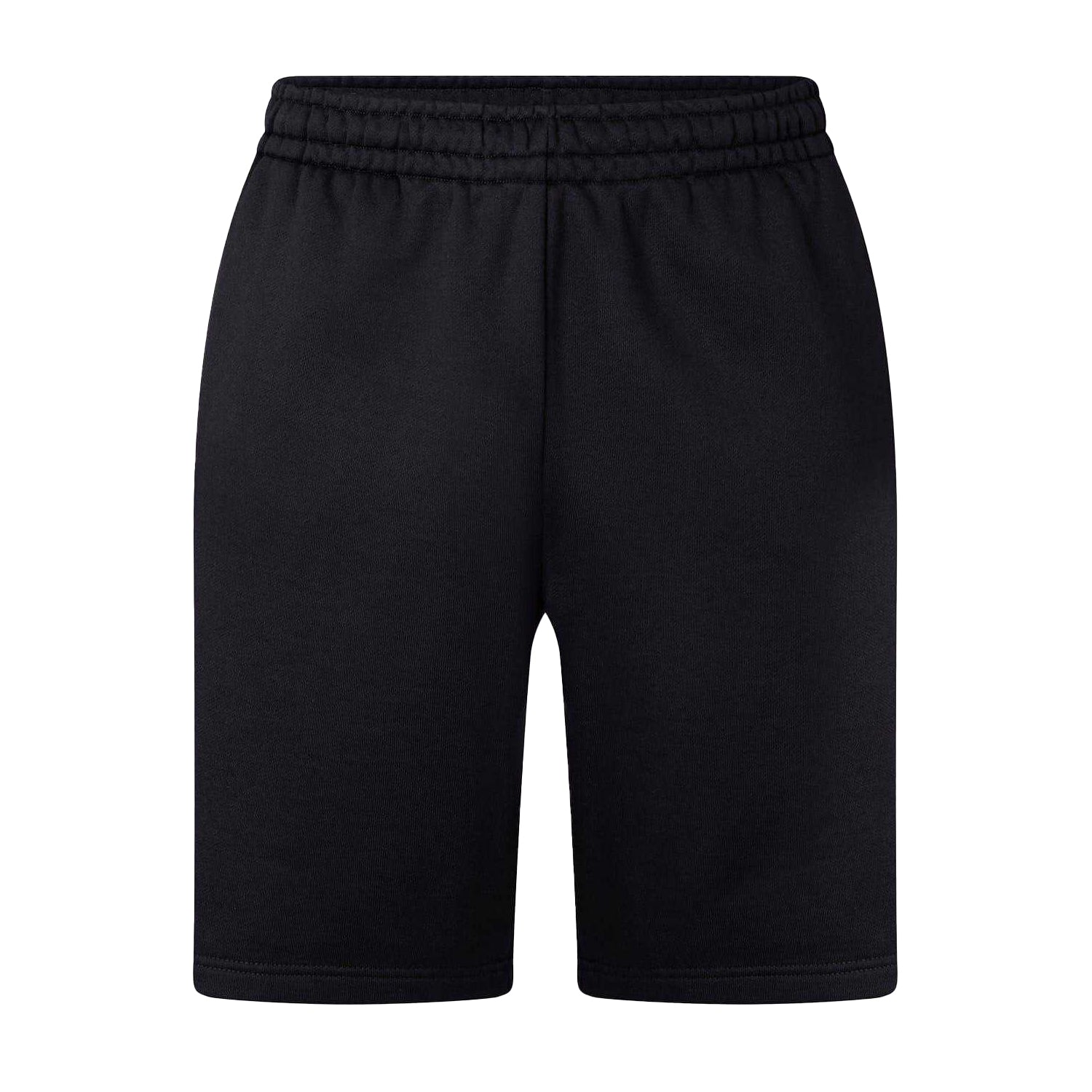 Black-White - Front - Off White Mens Fleece Relaxed Fit Sweat Shorts