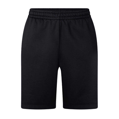 Black-White - Front - Off White Mens Fleece Relaxed Fit Sweat Shorts
