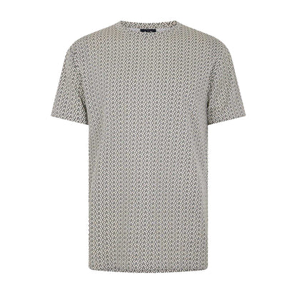 White-Black - Front - Armani Exchange Mens All-Over Print Crew Neck T-Shirt
