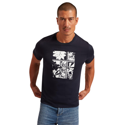 Navy - Side - Ted Baker Mens Box Art Crew Neck Regular T-Shirt