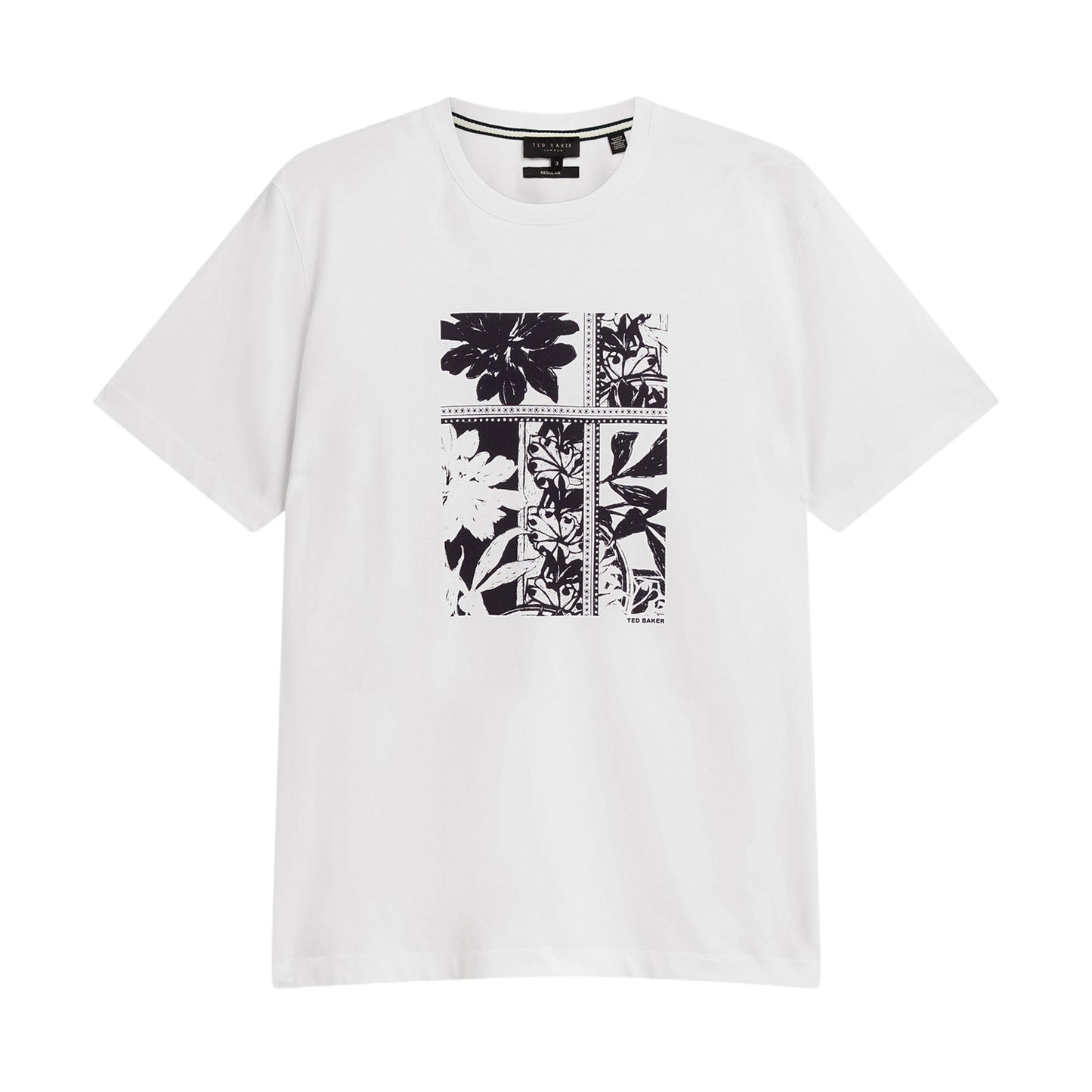White - Front - Ted Baker Mens Box Art Crew Neck Regular T-Shirt