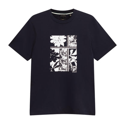 Navy - Front - Ted Baker Mens Box Art Crew Neck Regular T-Shirt