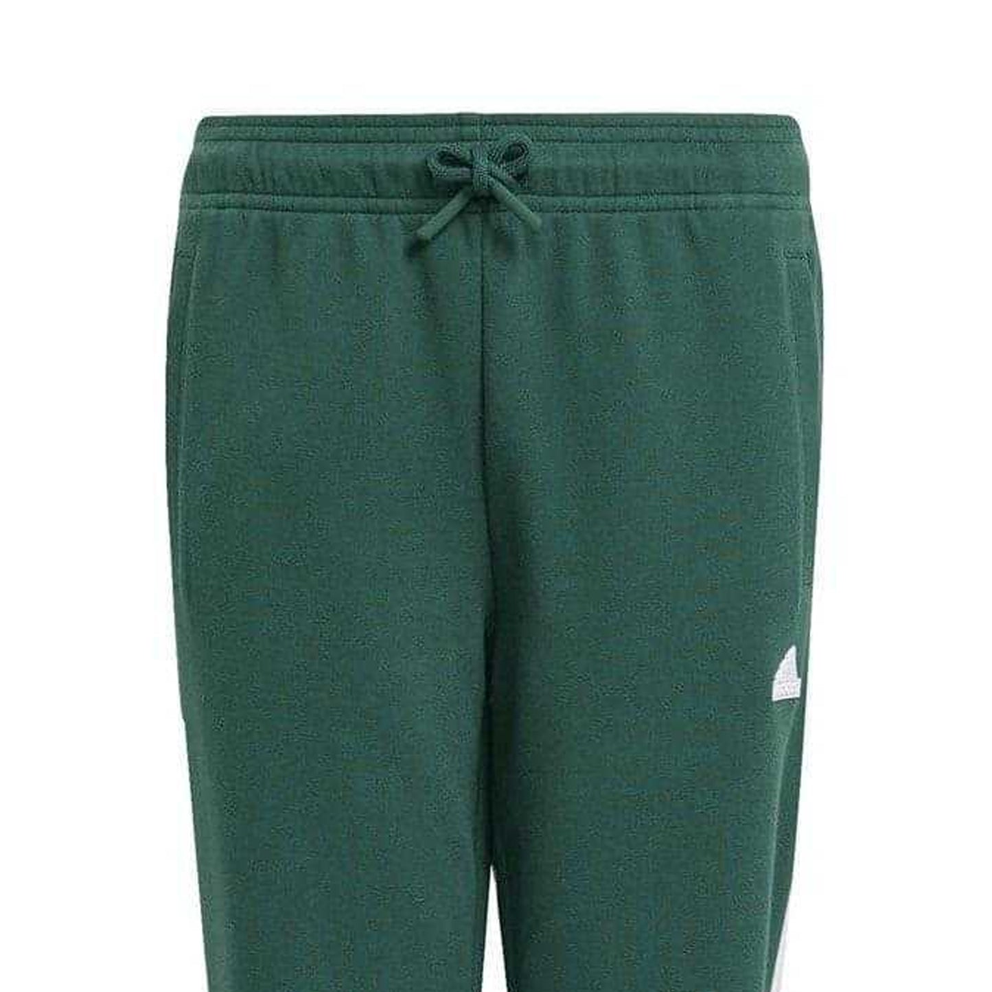 Green-White - Back - Adidas Childrens-Kids 3 Stripes Slim Jogging Bottoms
