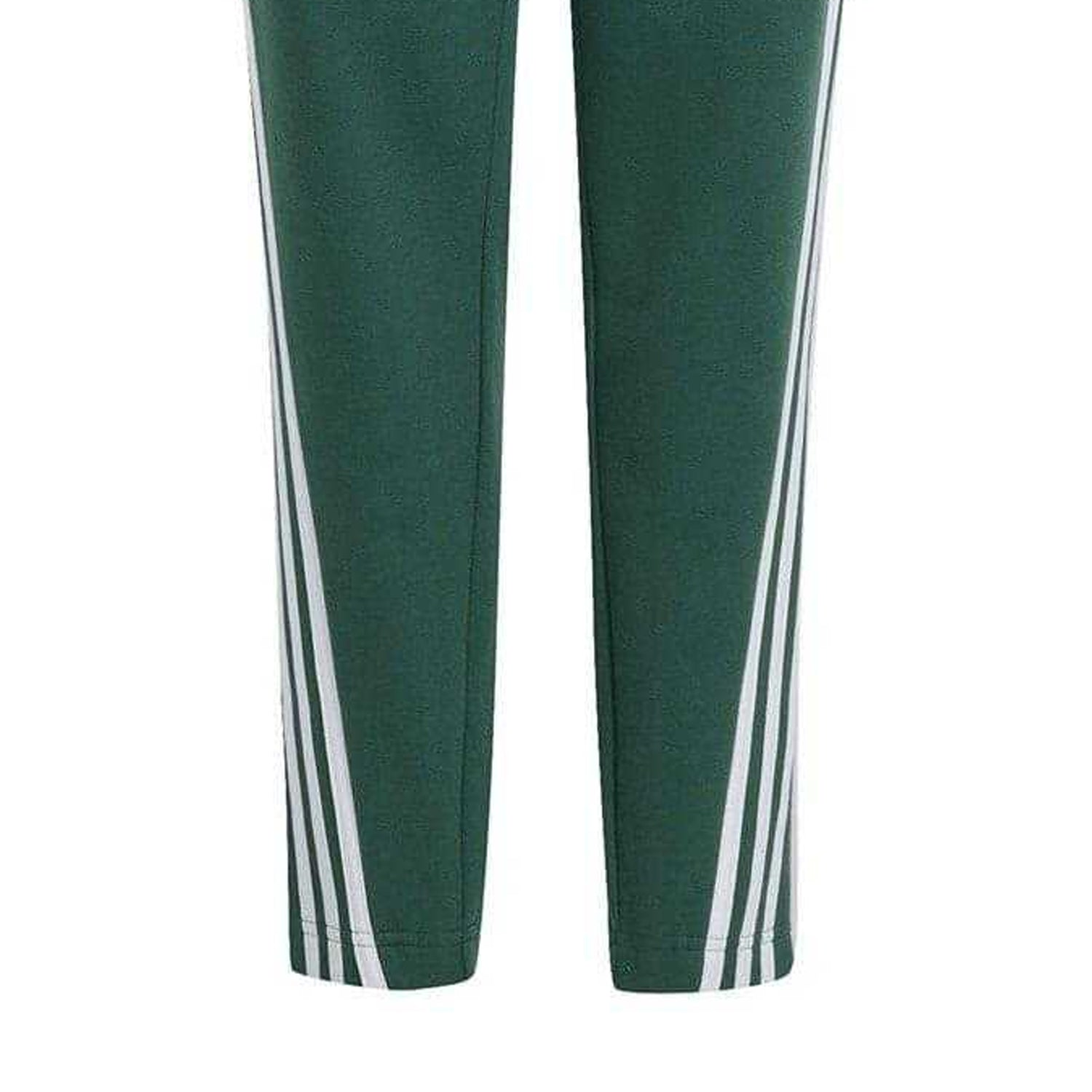 Green-White - Side - Adidas Childrens-Kids 3 Stripes Slim Jogging Bottoms