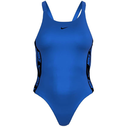 Blue - Side - Nike Womens-Ladies Logo One Piece Swimsuit
