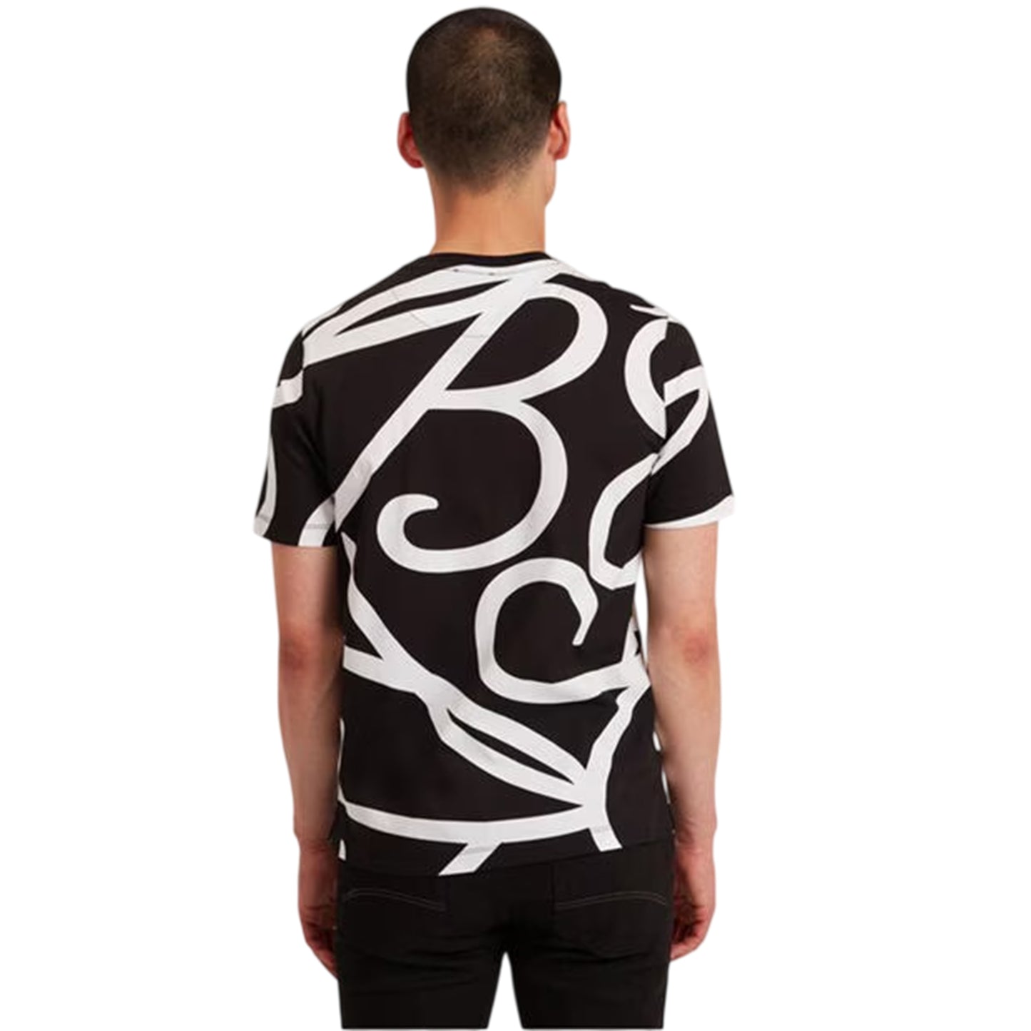 Black - Back - Ted Baker Mens Script Crew Neck T-Shirt