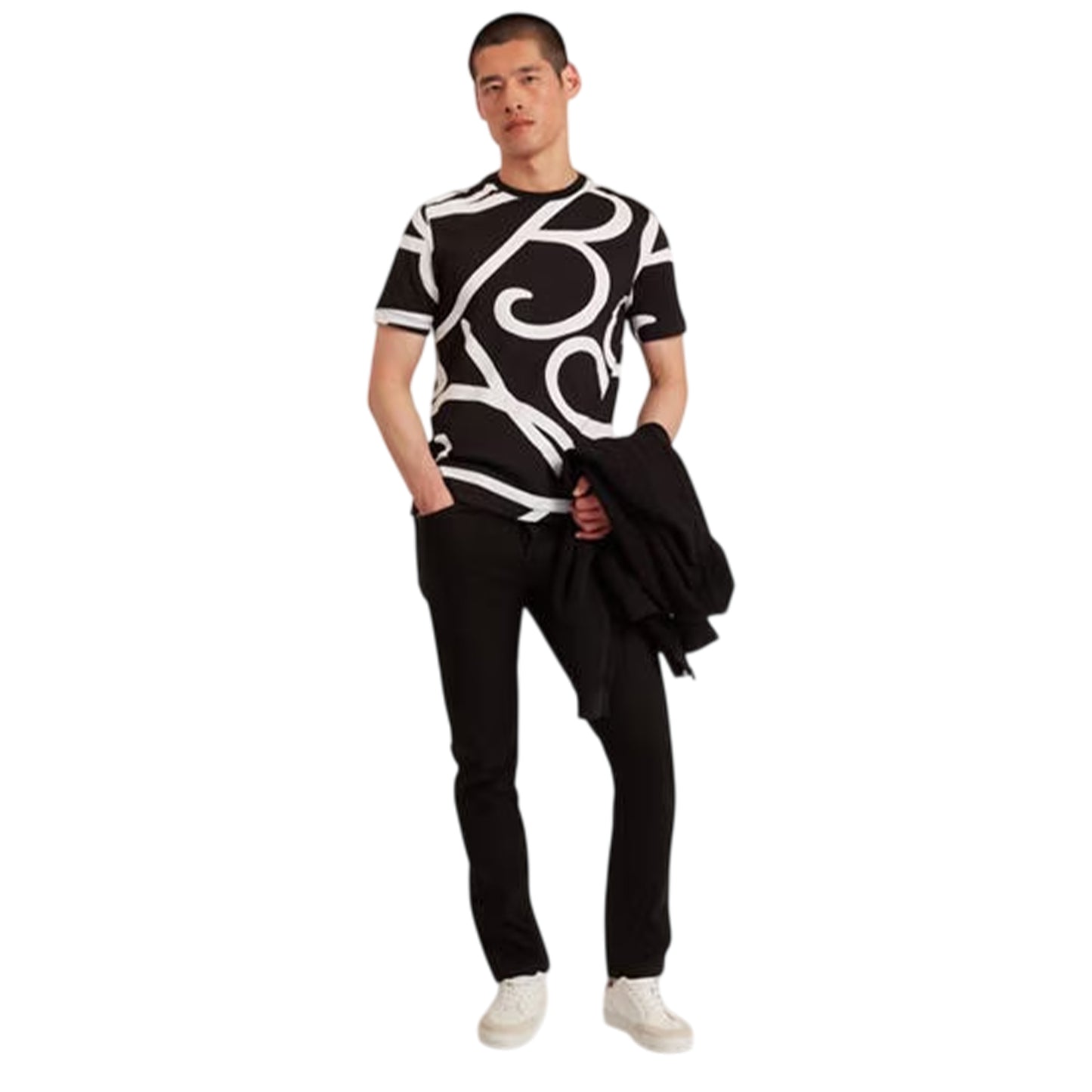 Black - Lifestyle - Ted Baker Mens Script Crew Neck T-Shirt