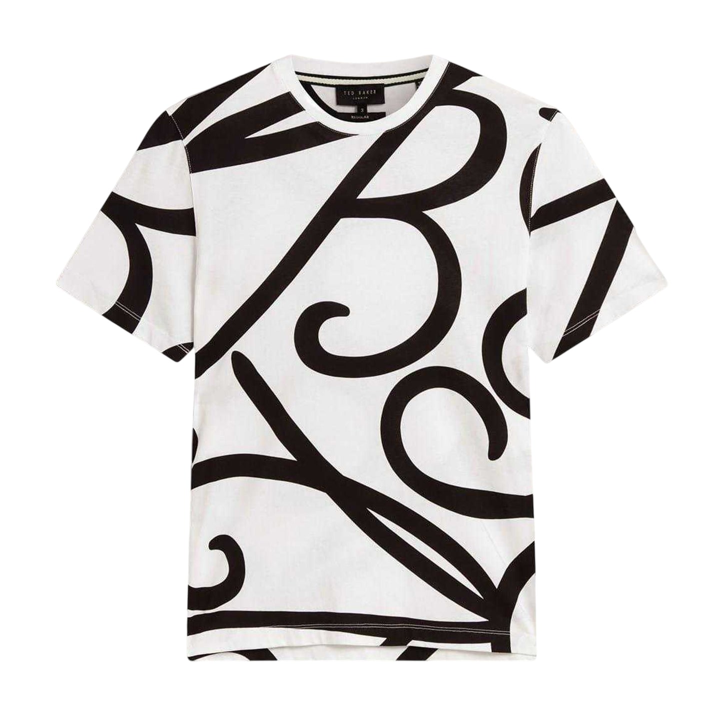 White - Front - Ted Baker Mens Script Crew Neck T-Shirt