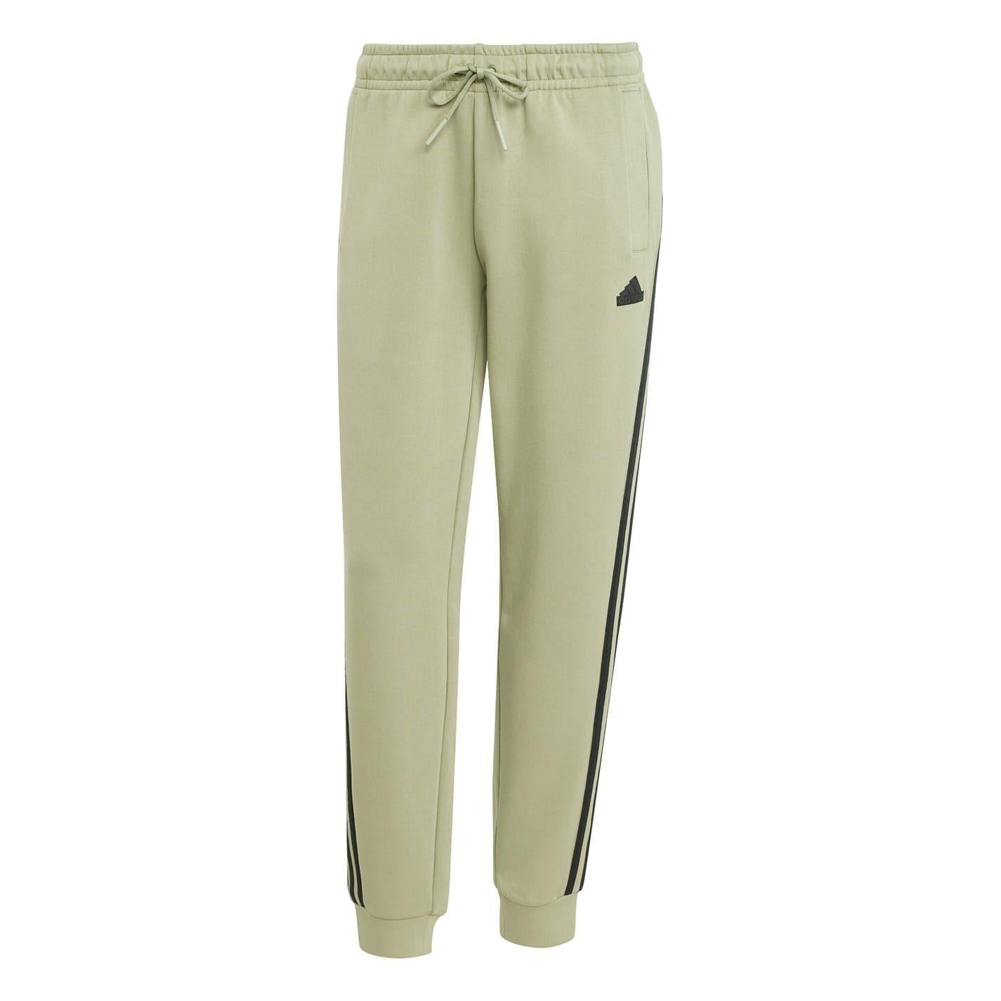 Green - Front - Adidas Womens-Ladies Future Icons 3 Stripes Jogging Bottoms