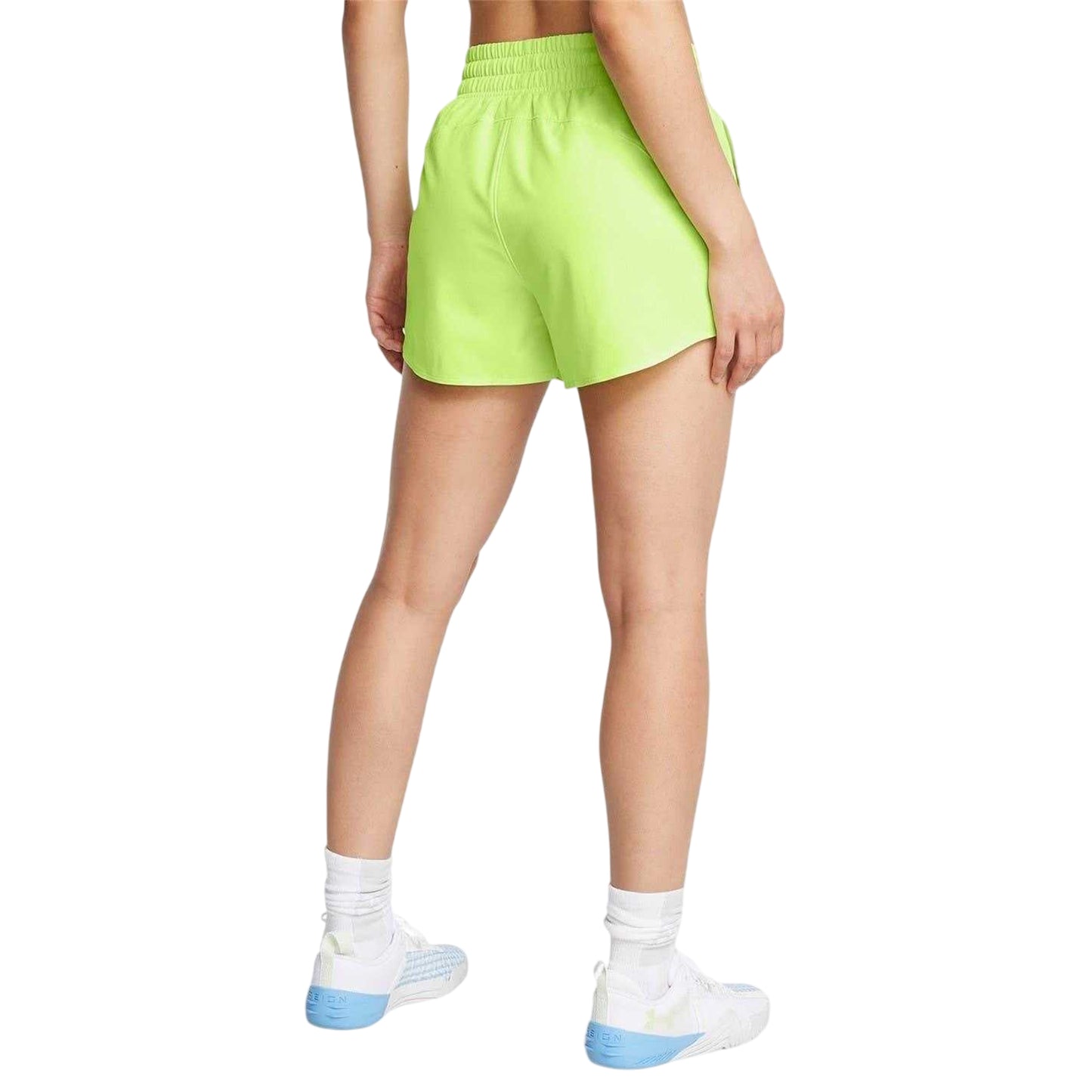 Lime Green - Back - Under Armour Womens-Ladies Flex Woven Running Shorts