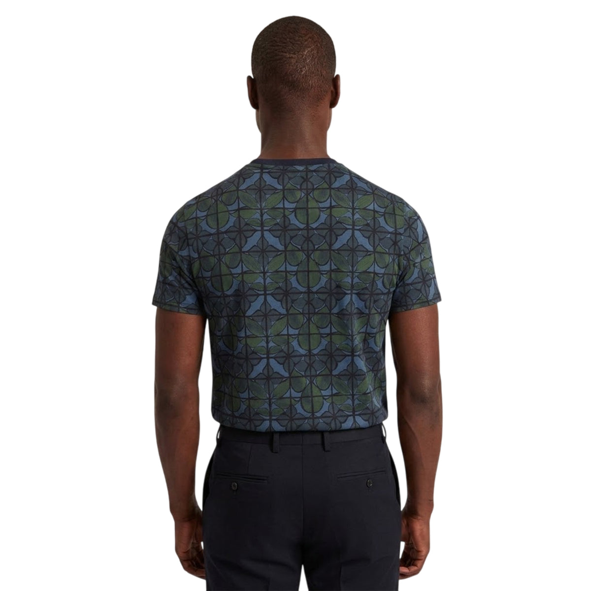 Navy - Back - Ted Baker Mens Floral Crew Neck T-Shirt