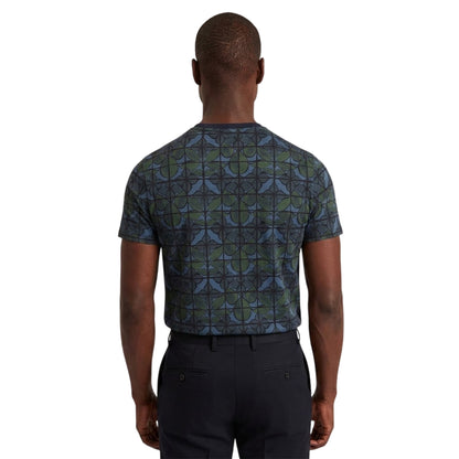 Navy - Back - Ted Baker Mens Floral Crew Neck T-Shirt