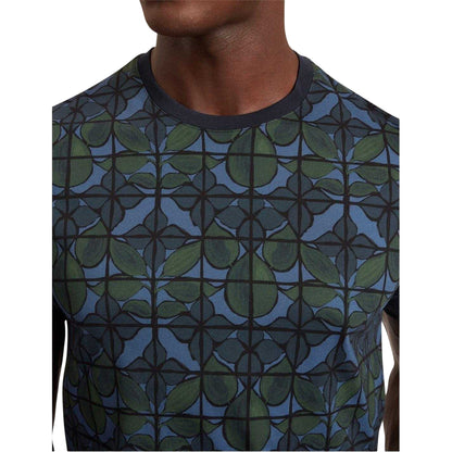 Navy - Side - Ted Baker Mens Floral Crew Neck T-Shirt