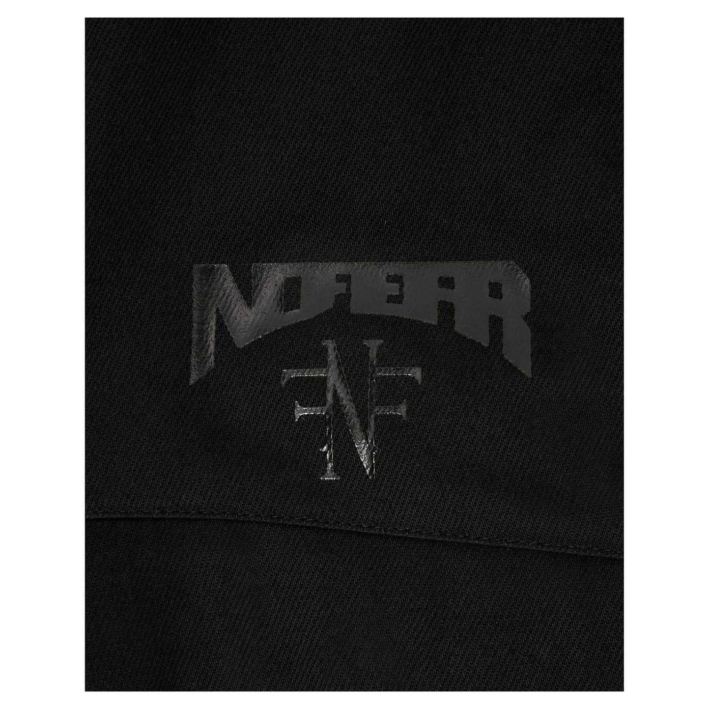 Black - Side - No Fear Mens Back Print Heavy Cotton Bomber Jacket