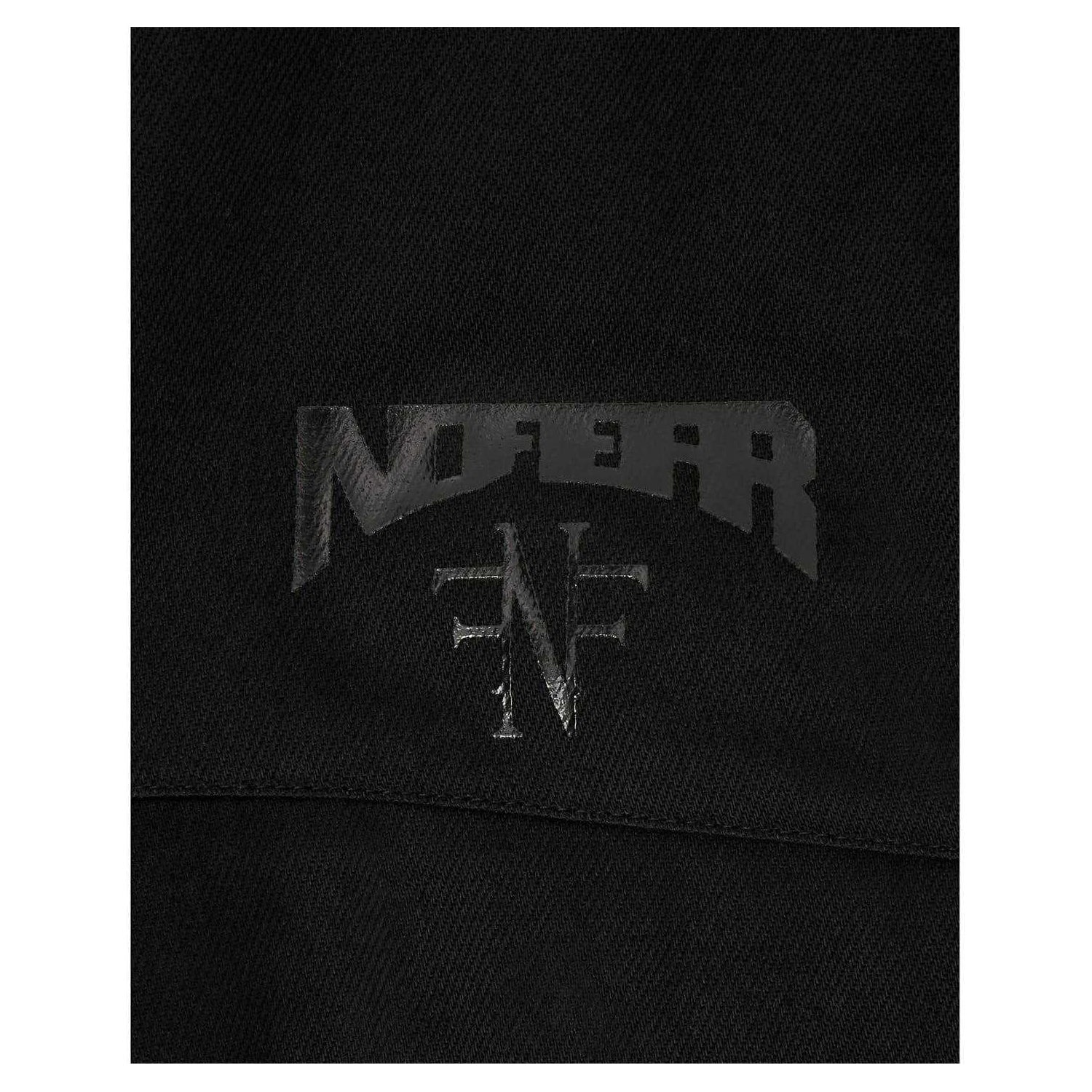 Black - Side - No Fear Mens Back Print Heavy Cotton Bomber Jacket