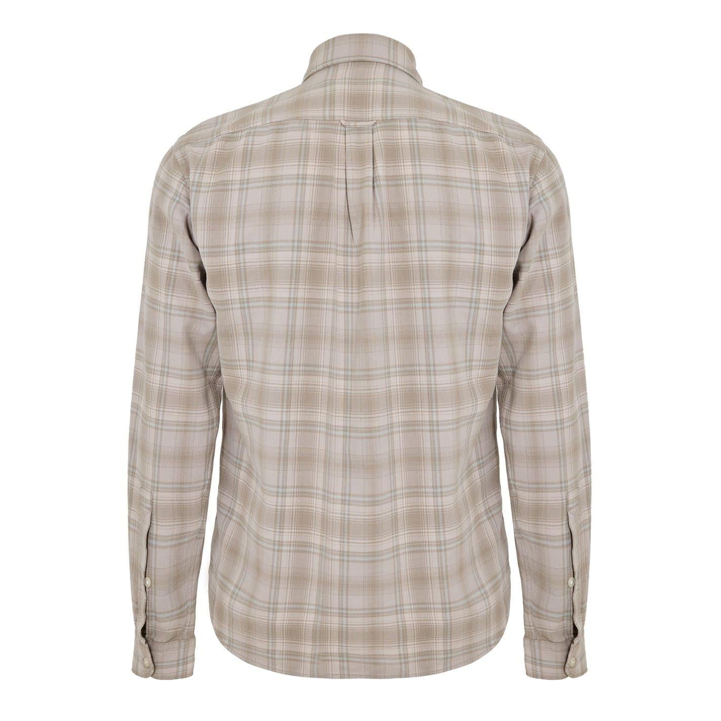 Grey - Back - Boss Mens Rickert Checked Button-Down Long-Sleeved Shirt