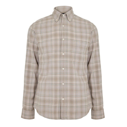 Grey - Front - Boss Mens Rickert Checked Button-Down Long-Sleeved Shirt
