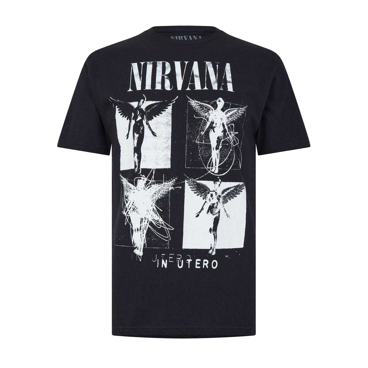 Black - Front - Nirvana Mens Back Print Crew Neck Regular T-Shirt