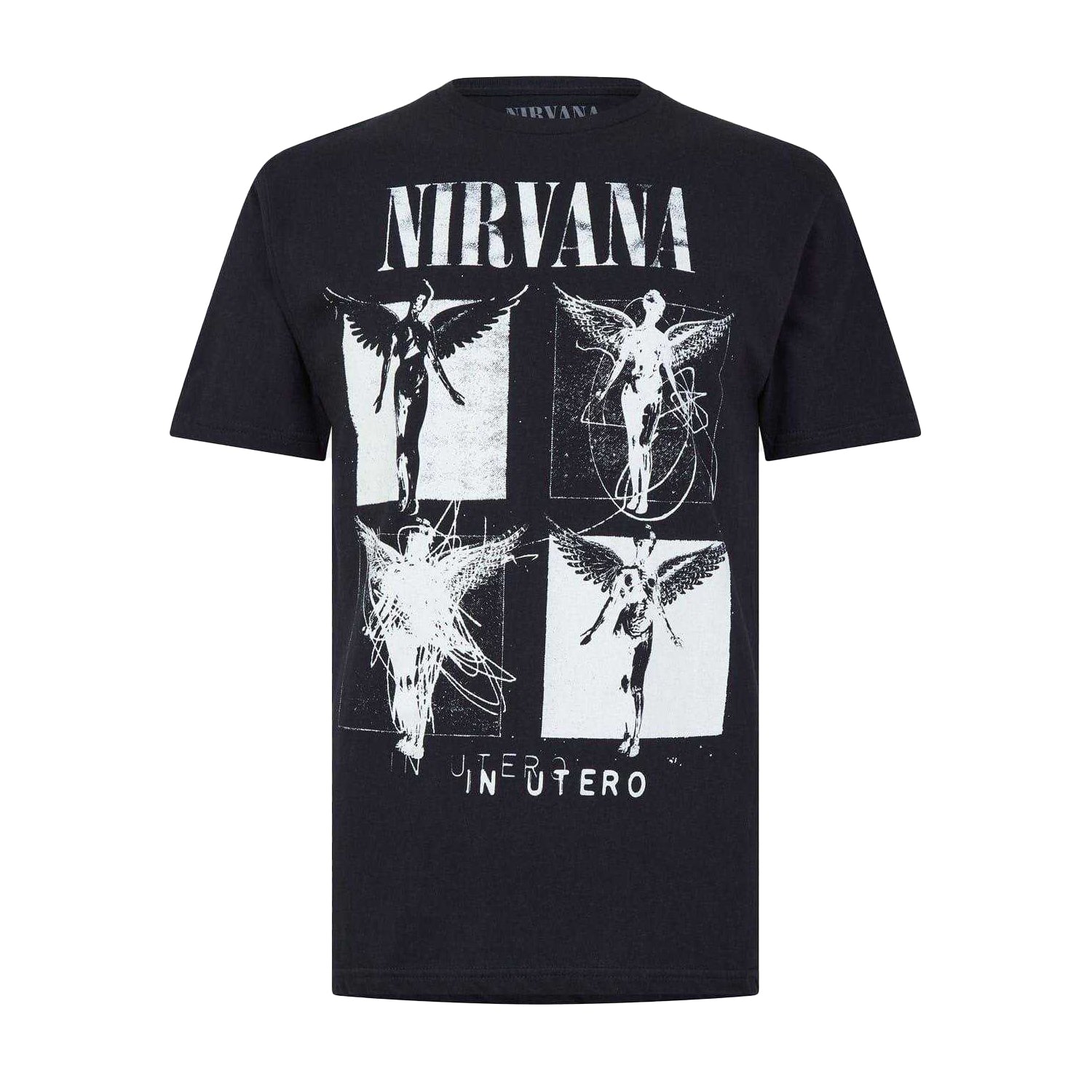 Black - Front - Nirvana Mens Back Print Crew Neck Regular T-Shirt