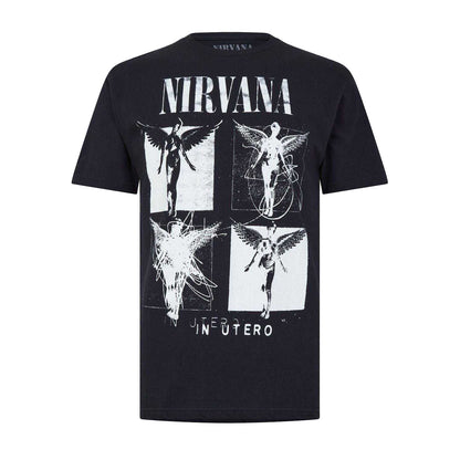 Black - Front - Nirvana Mens Back Print Crew Neck Regular T-Shirt