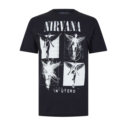 Black - Front - Nirvana Mens Back Print Crew Neck Regular T-Shirt