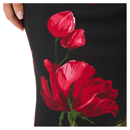 Black-Red - Side - I Saw It First Womens-Ladies Satin Maxi Skirt