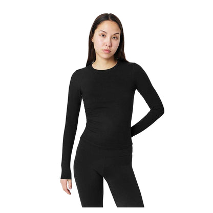 Black - Side - Sweaty Betty Womens-Ladies Crew Neck Slim Long-Sleeved T-Shirt