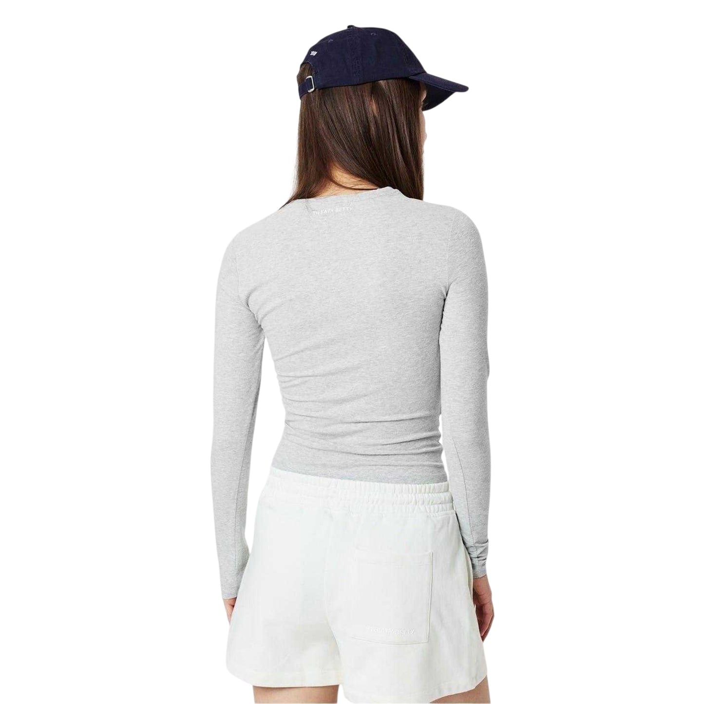 Light Grey Marl - Back - Sweaty Betty Womens-Ladies Crew Neck Slim Long-Sleeved T-Shirt