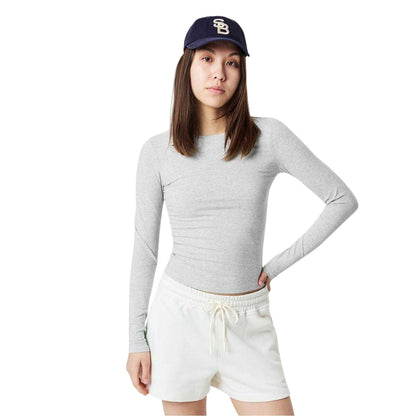Light Grey Marl - Side - Sweaty Betty Womens-Ladies Crew Neck Slim Long-Sleeved T-Shirt