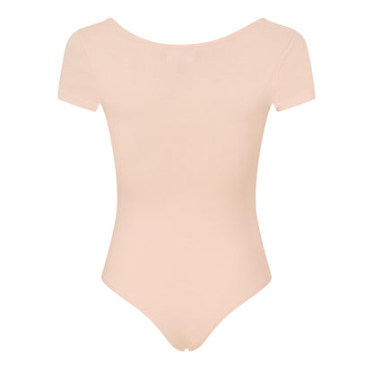 Peach Blush - Back - Brave Soul Womens-Ladies Square Neck Bodysuit