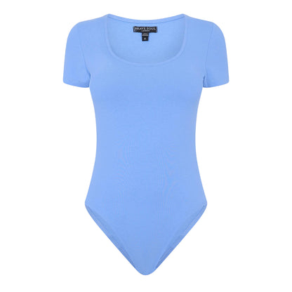 Cornflower Blue - Front - Brave Soul Womens-Ladies Square Neck Bodysuit