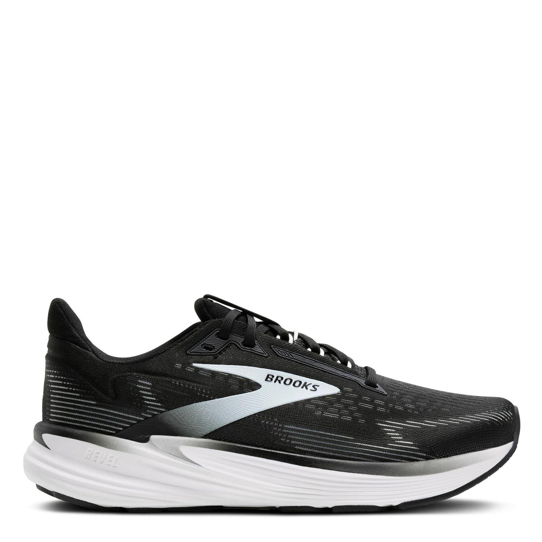 Black-White - Front - Brooks Womens-Ladies Revel 8 Running Shoes