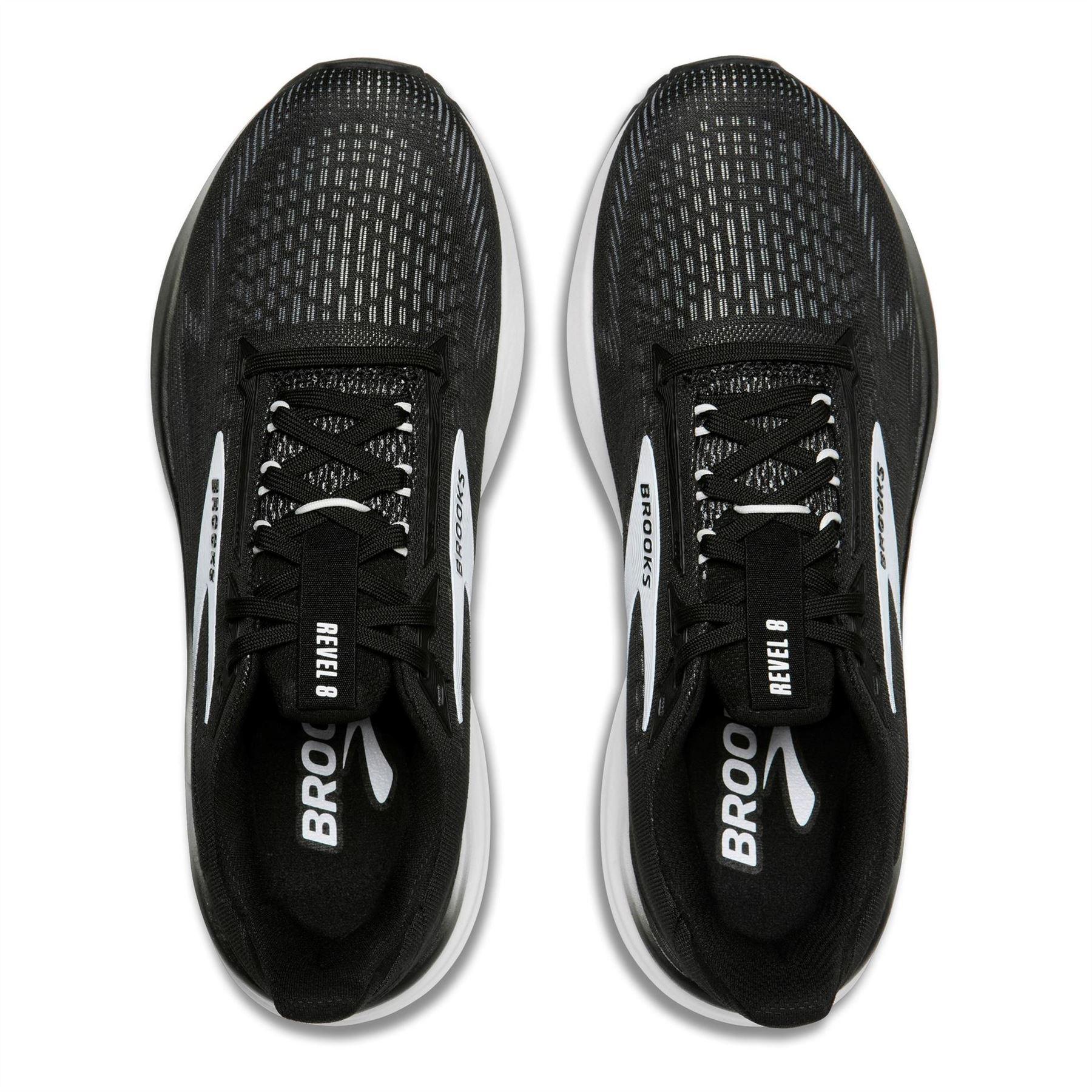 Black-White - Pack Shot - Brooks Womens-Ladies Revel 8 Running Shoes