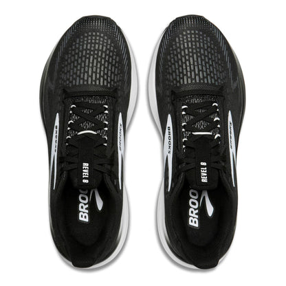 Black-White - Pack Shot - Brooks Womens-Ladies Revel 8 Running Shoes