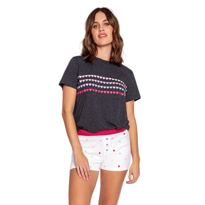 Off White - Front - PJ Salvage Womens-Ladies Hearts Shorts