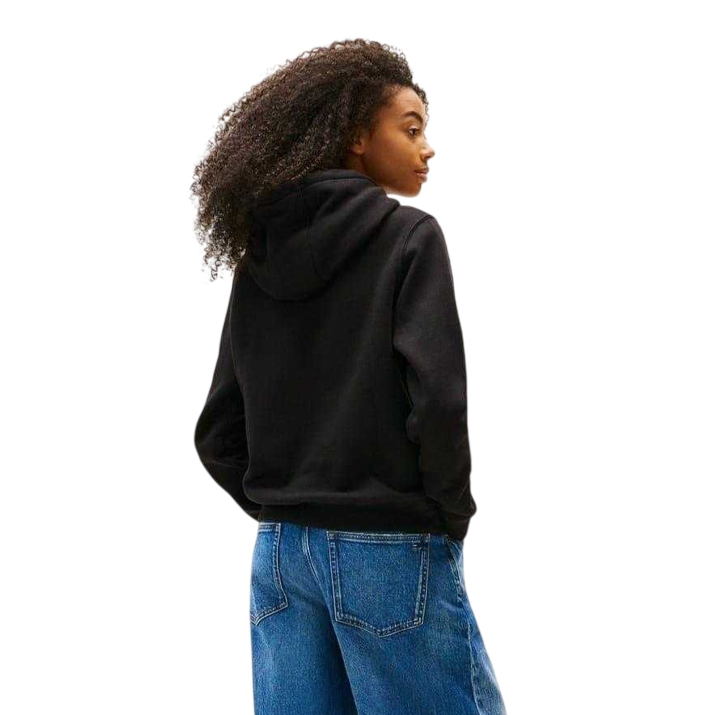 Black - Back - Tommy Jeans Womens-Ladies Flag Hoodie